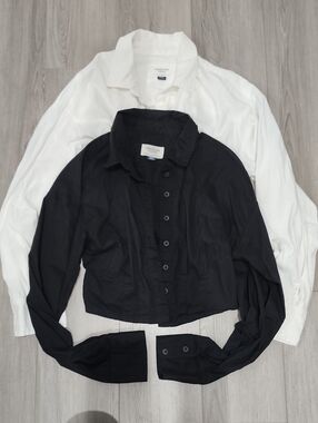 American Eagle Outfitters Black And White Button-Down Shirt